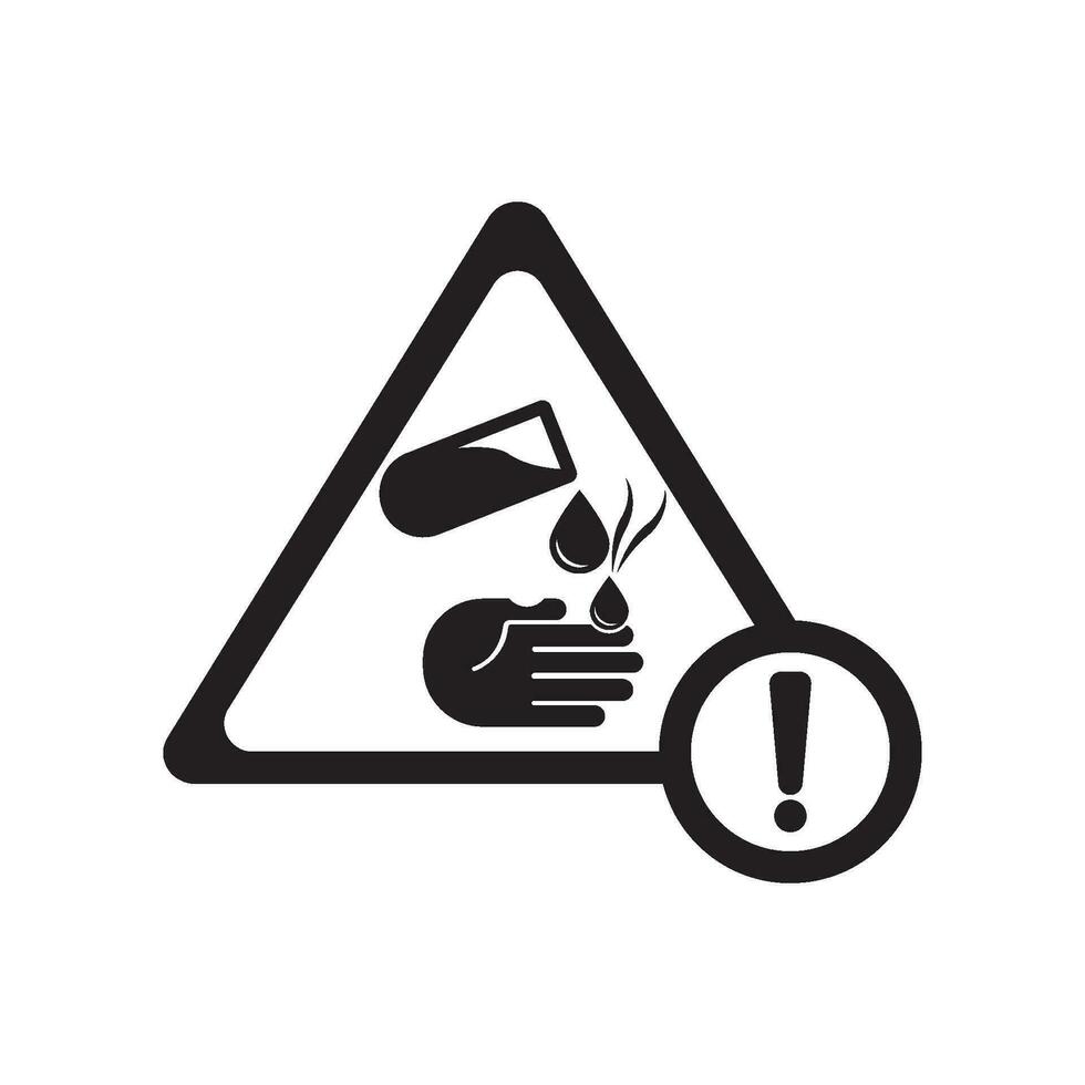 Chemical hazard icon, dangerous for the environment substance warning symbol vector illustration design