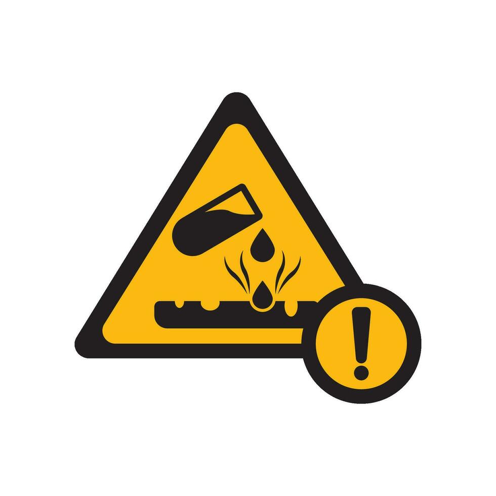 Chemical hazard icon, dangerous for the environment substance warning symbol vector illustration design