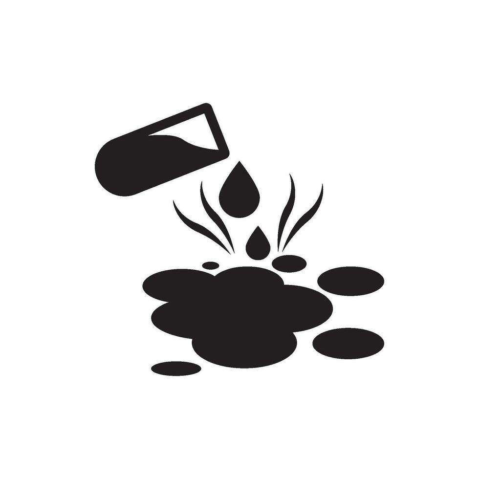 Chemical hazard icon, dangerous for the environment substance warning symbol vector illustration design