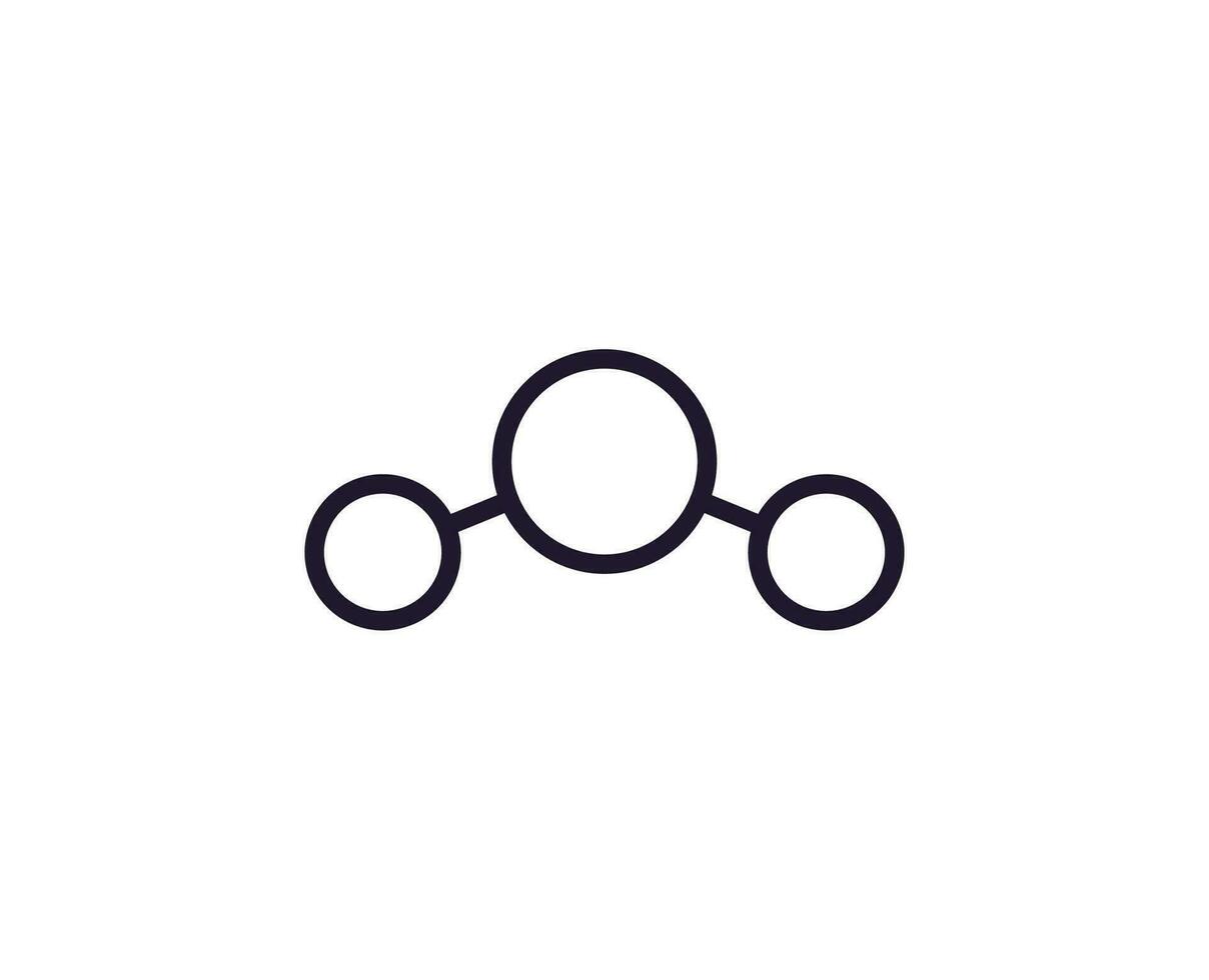 Atom line icon on white background vector