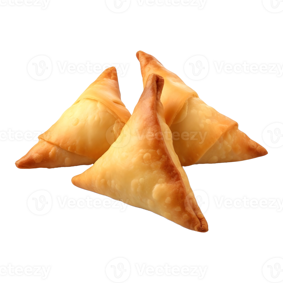 AI generated Crispy Samosas on Transparent background - Ai Generated png