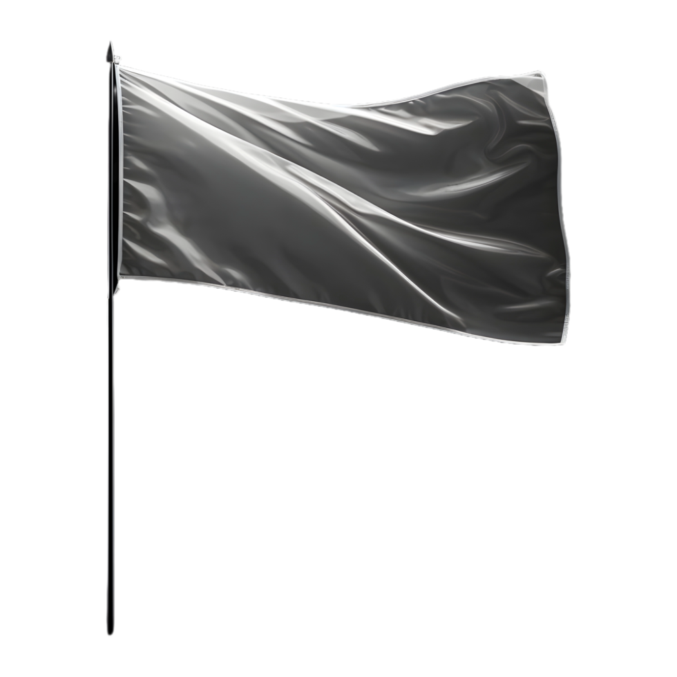 ai generado negro bandera en transparente antecedentes - ai generado png