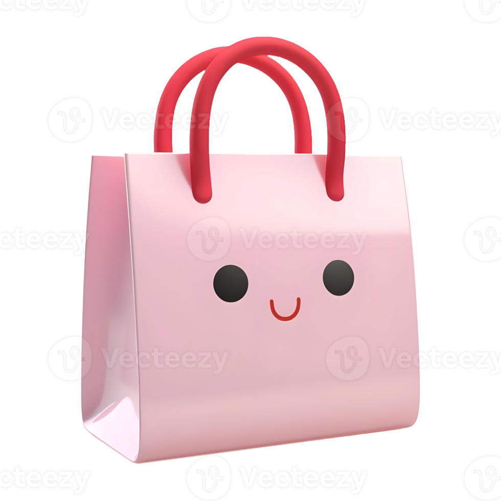 AI generated 3D Rendering of a Colorful Shopping Bag on Transparent Background - Ai Generated png