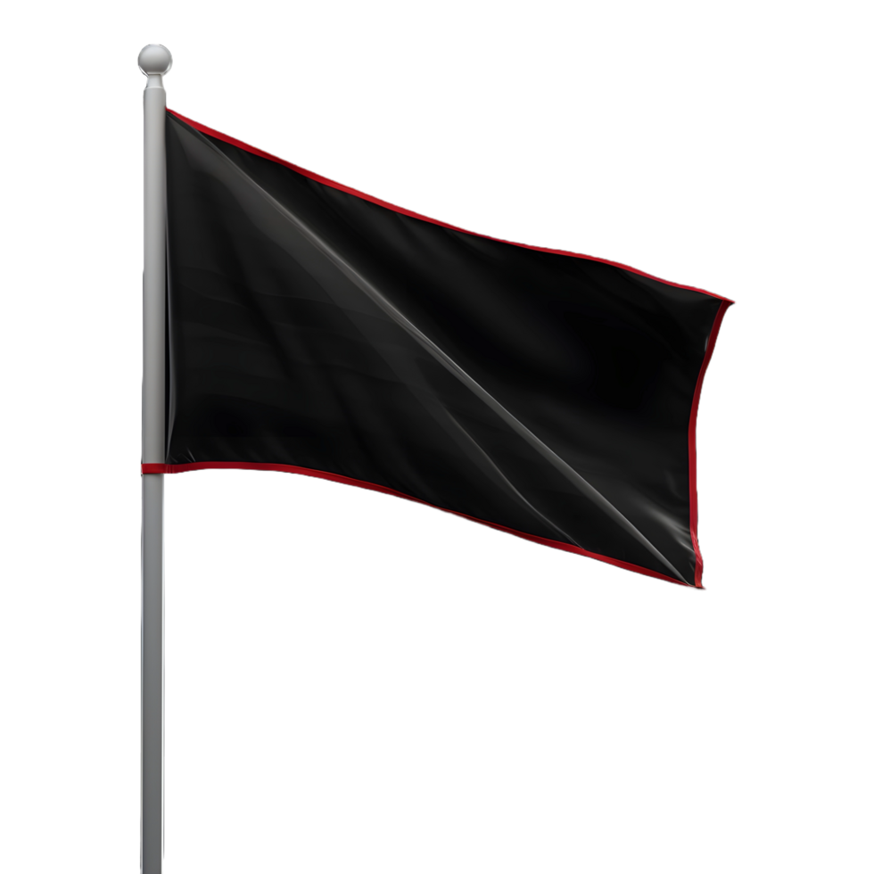 AI generated Black Flag on Transparent background - Ai Generated png