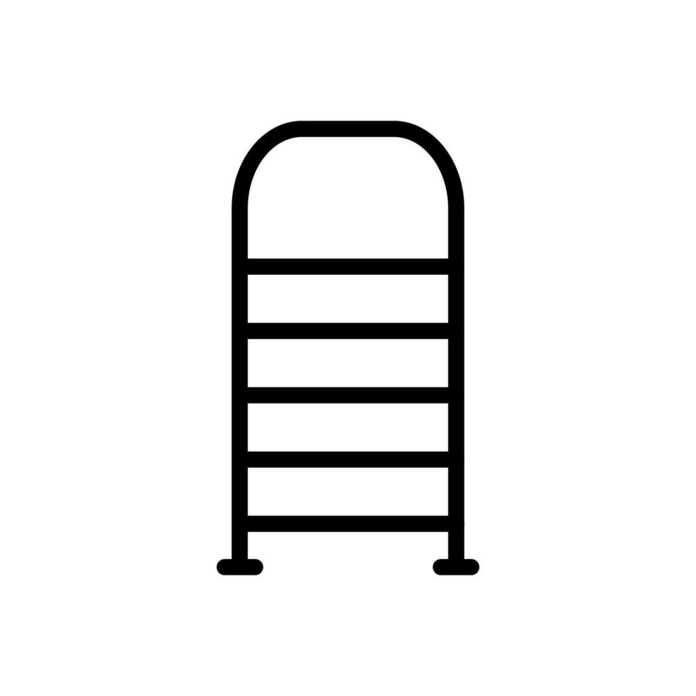 Vector black line icon ladder isolated on white background