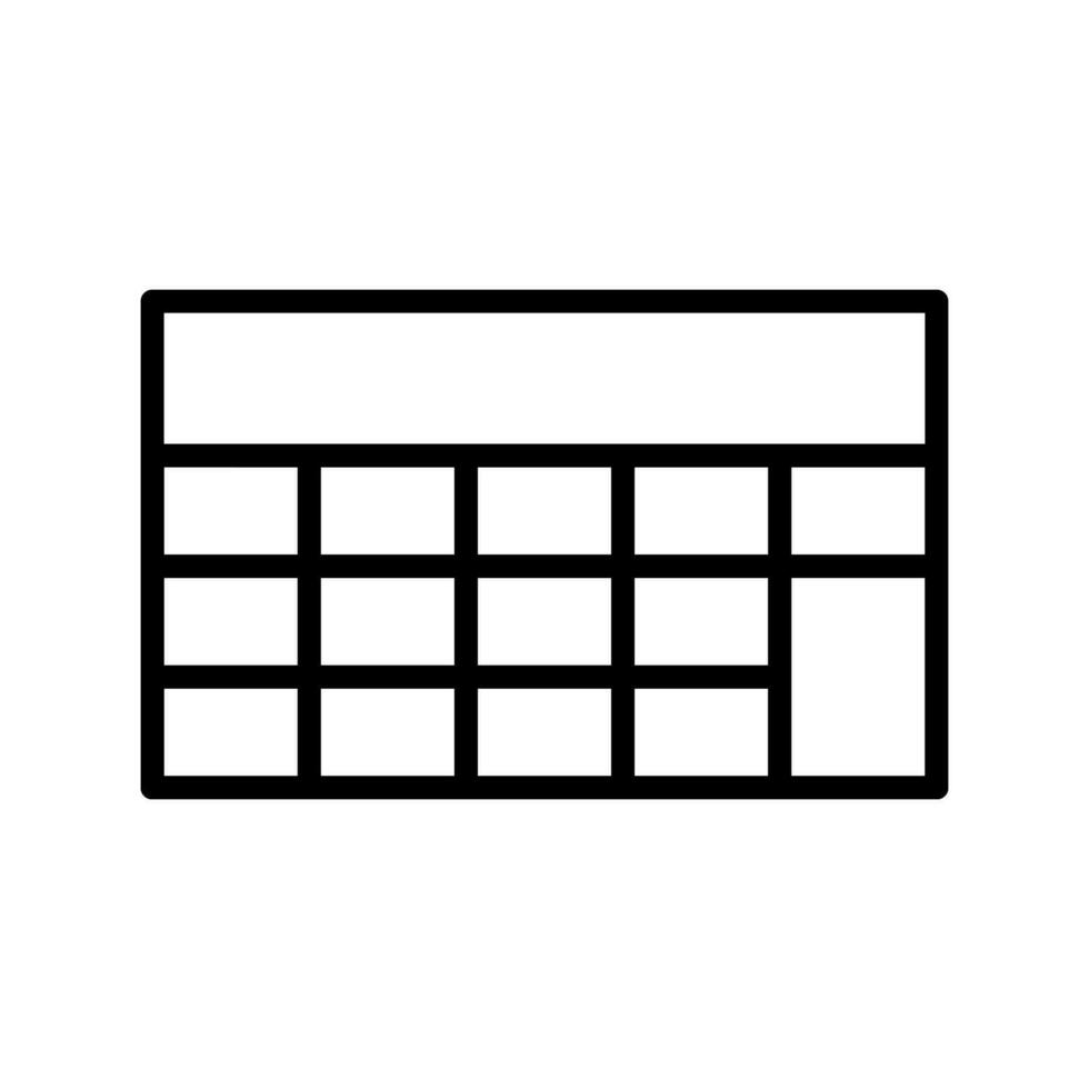 Vector black line icon engineering calculator isolated on white background