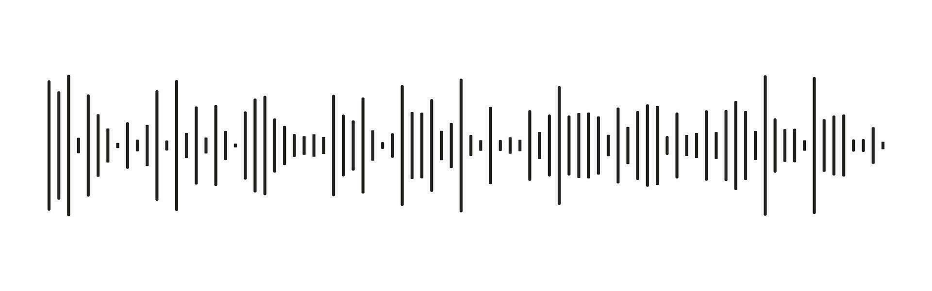 Voice message template. Audio chat speech sound wave icon. Equalizer symbol. Element for mobile messenger, podcast radio interface, music player, app. Waveform vector pattern. Simple illustration. Eps
