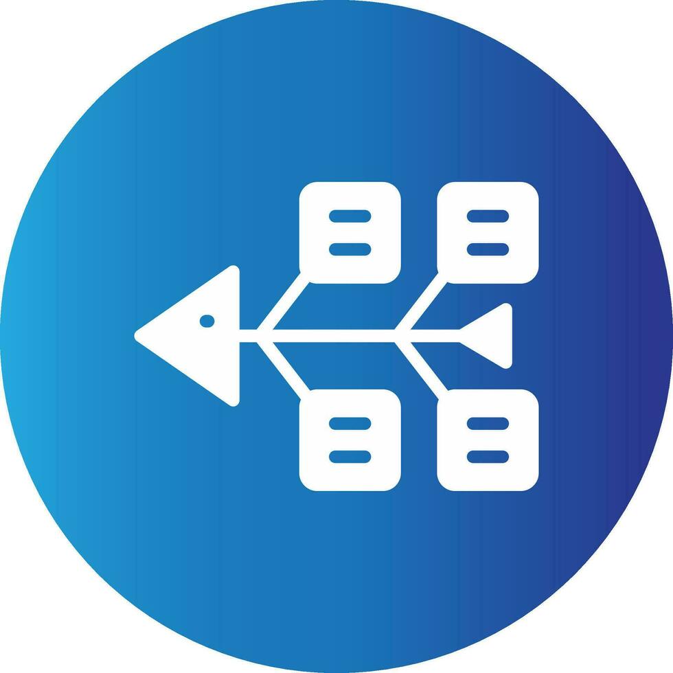 Fishbone Diagram Creative Icon Design vector