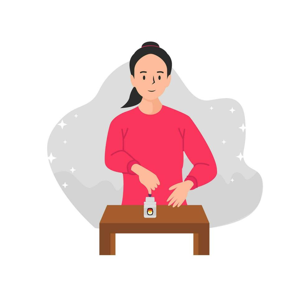 procedures for voting at the polling station. Indonesian election illustration vector
