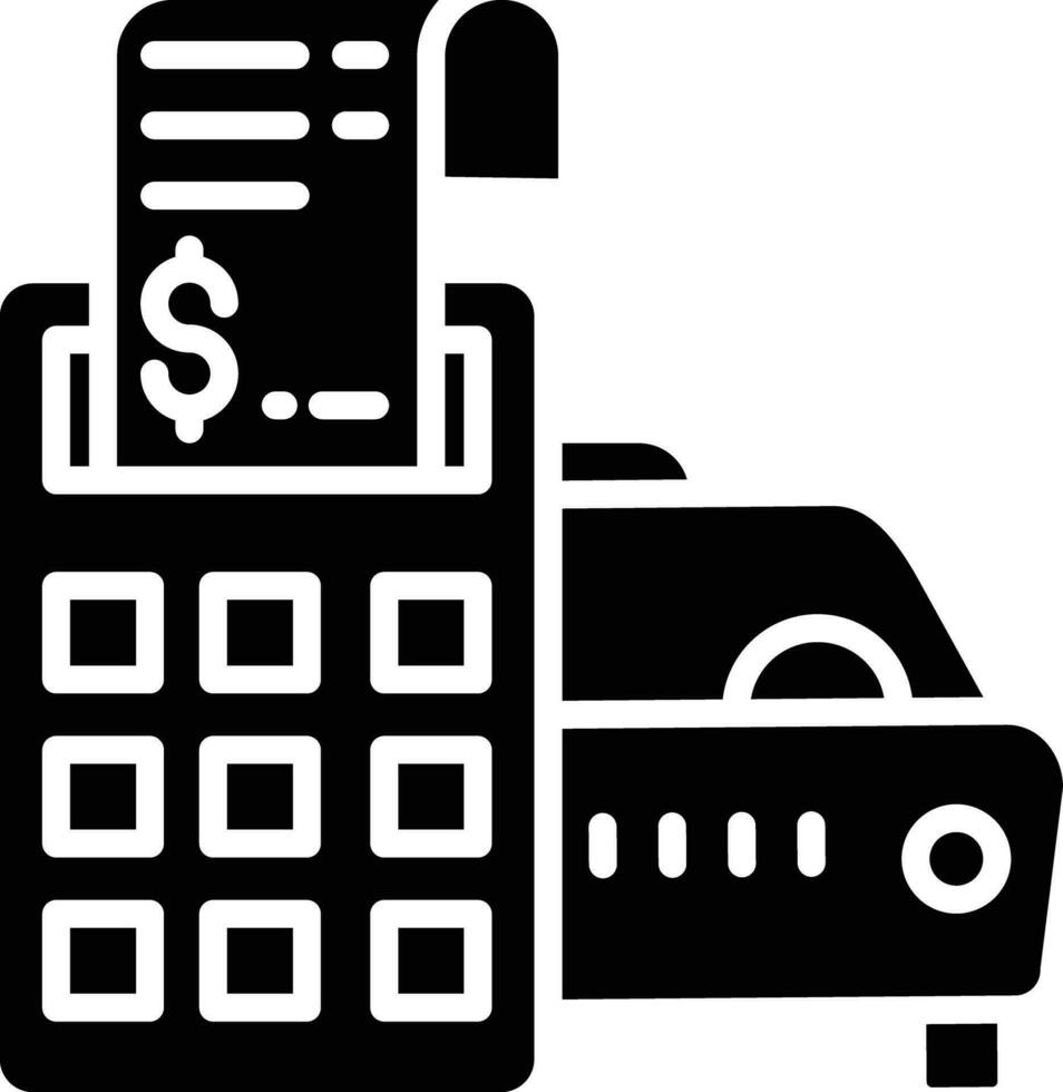 Car bill solid and glyph vector illustration