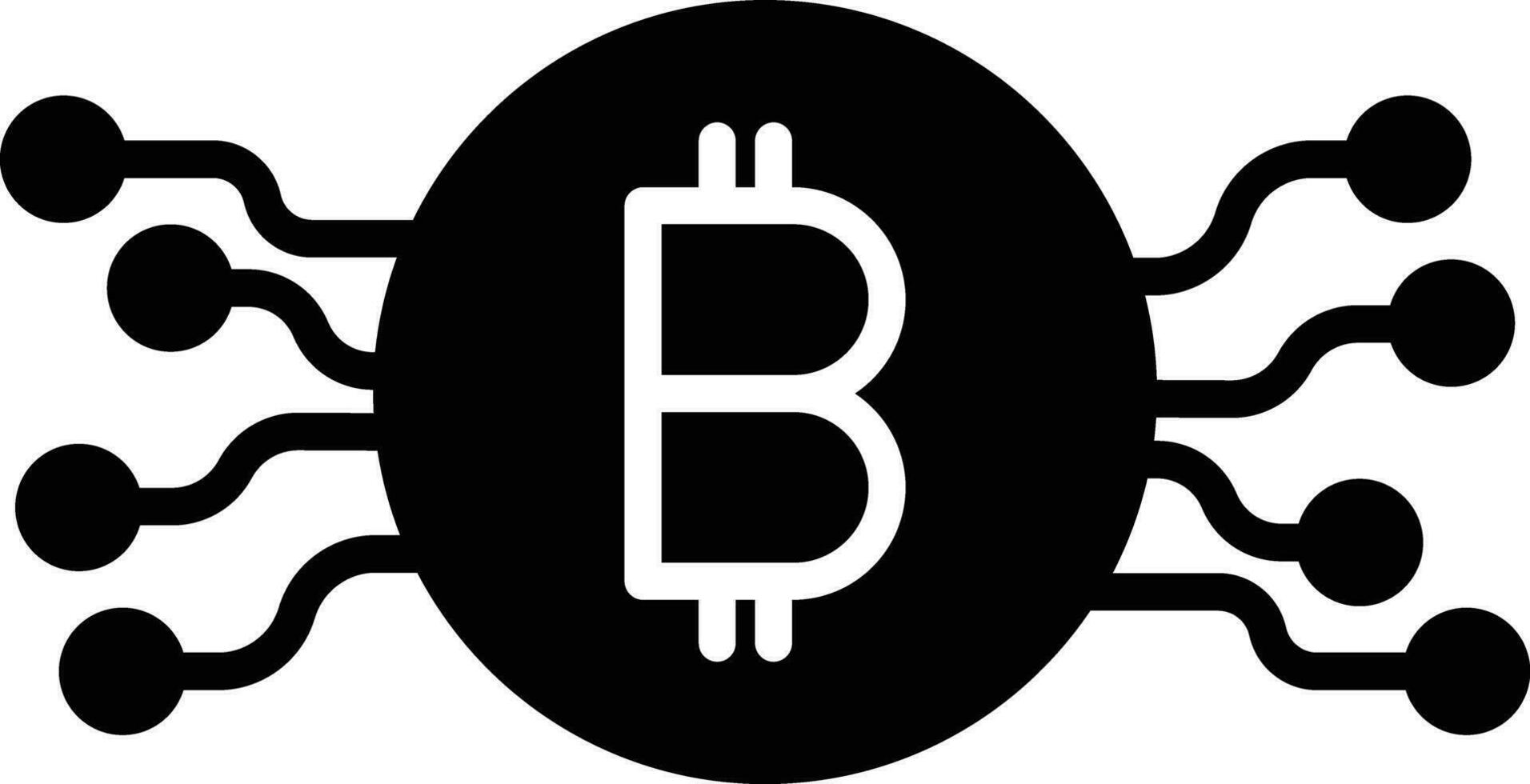coin circuit solid and glyph vector illustration
