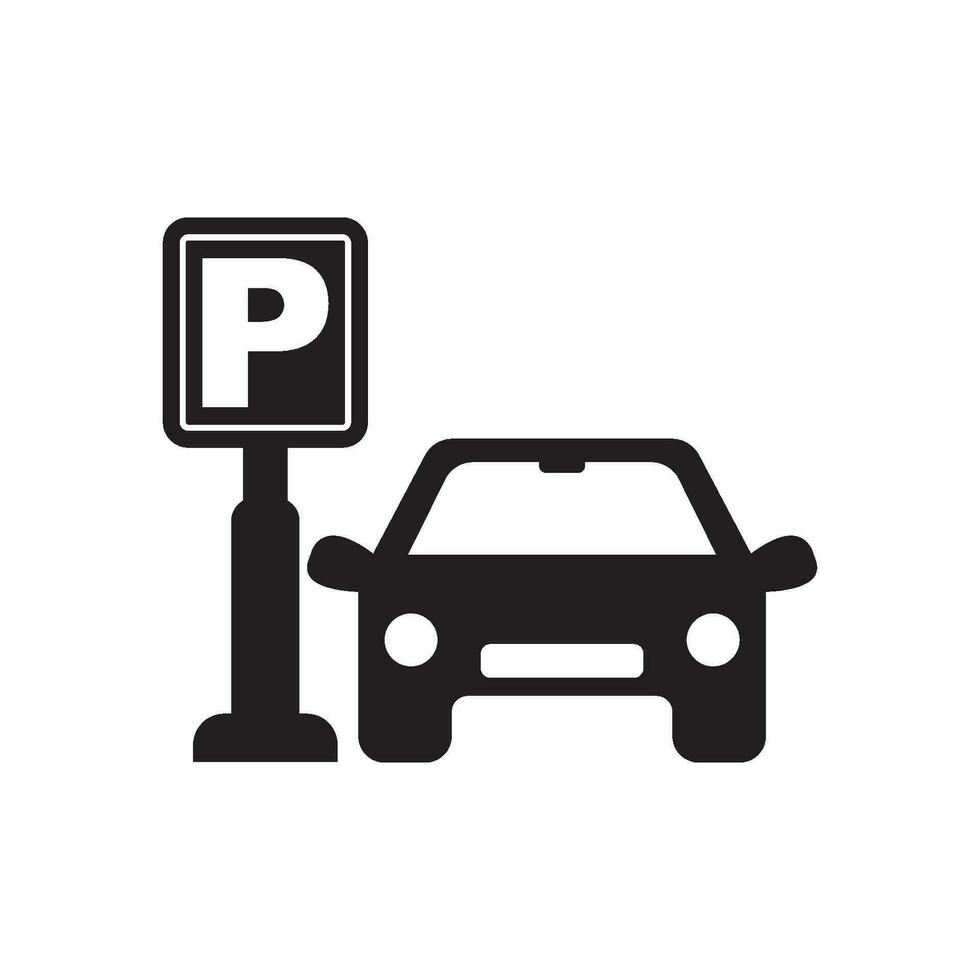 Parking area traffic sign icon, vector illustration symbol design