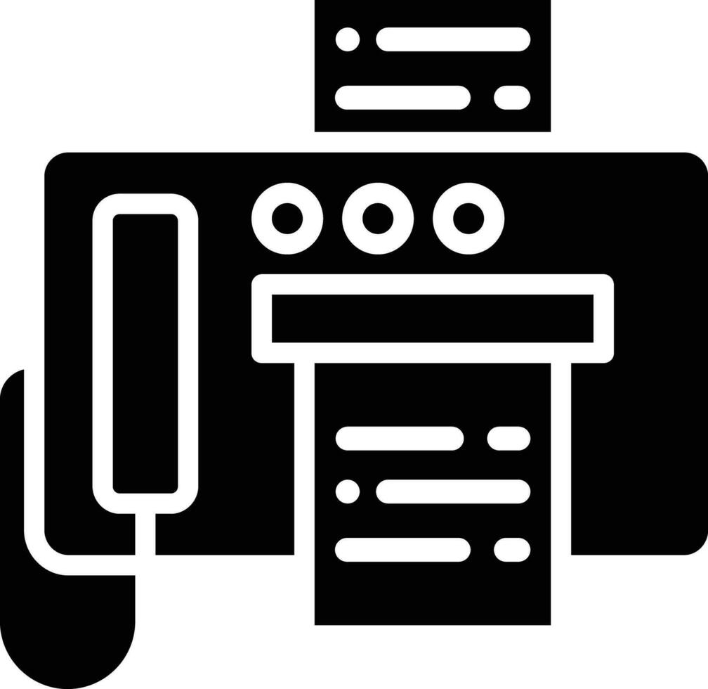 Fax Machine solid and glyph vector illustration