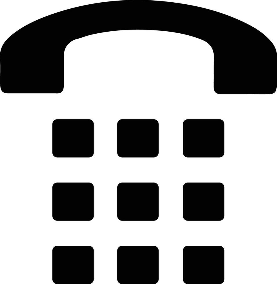 Dial number solid and glyph vector illustration