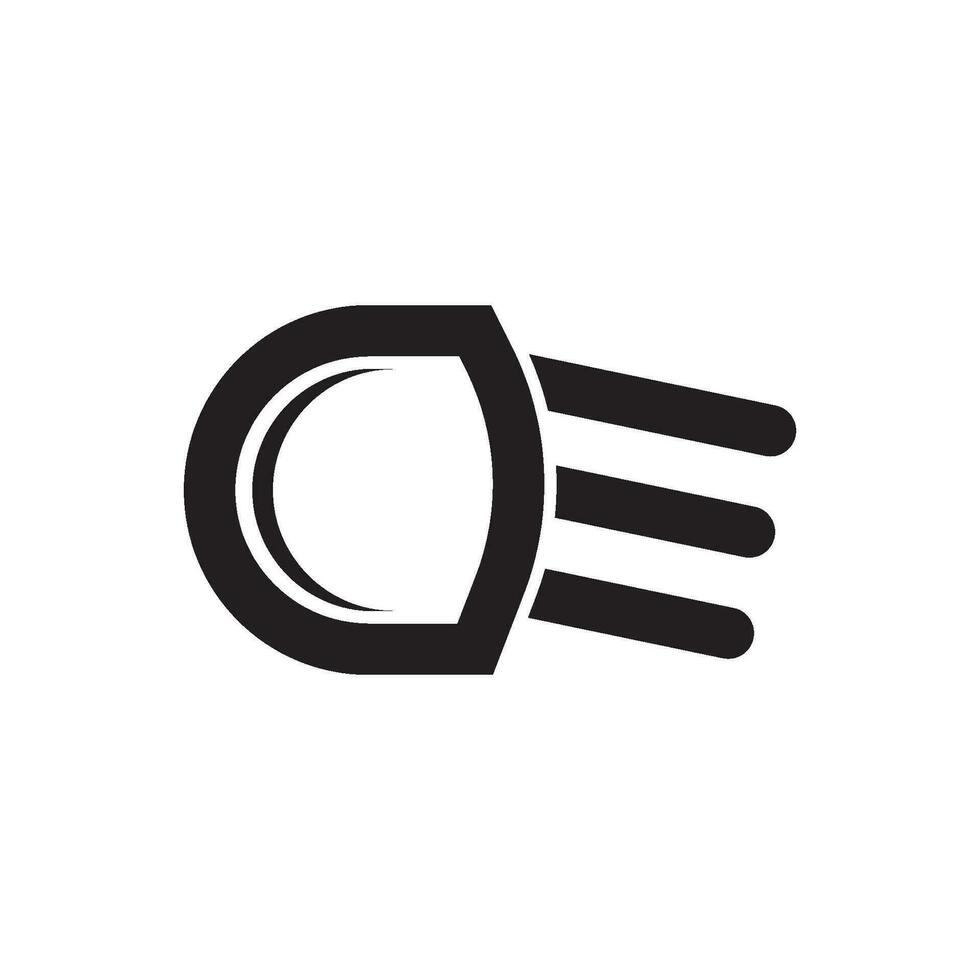 Vector front car lights icon logo vector design template