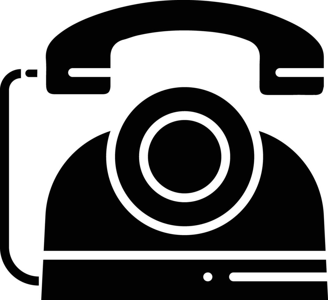 Dial Phone solid and glyph vector illustration