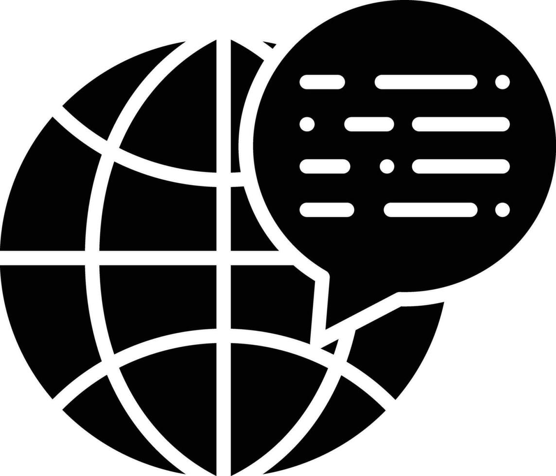 Global chat solid and glyph vector illustration