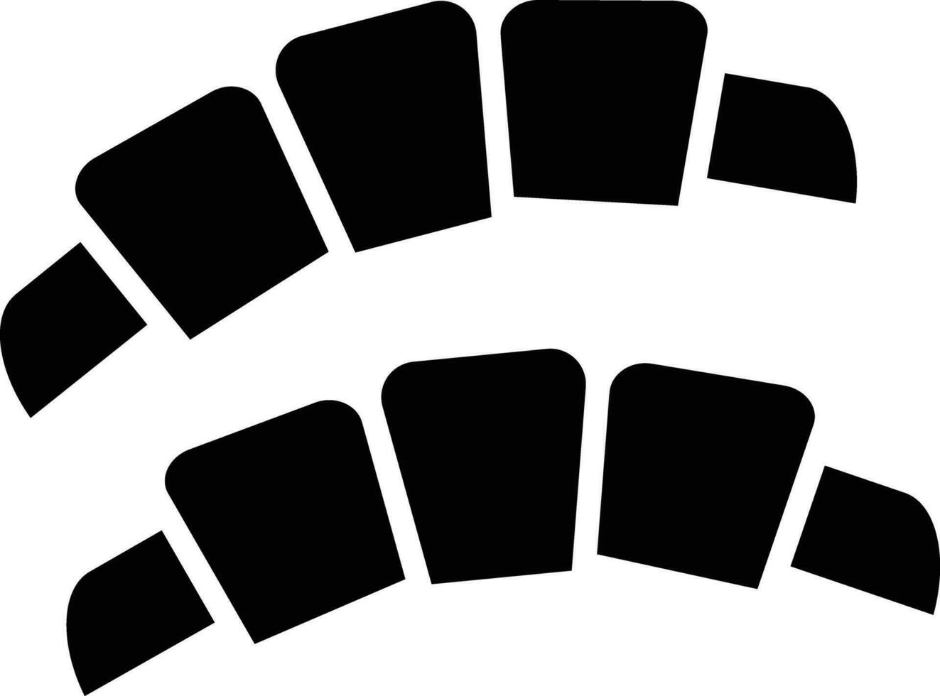 Croissant solid and glyph vector illustration