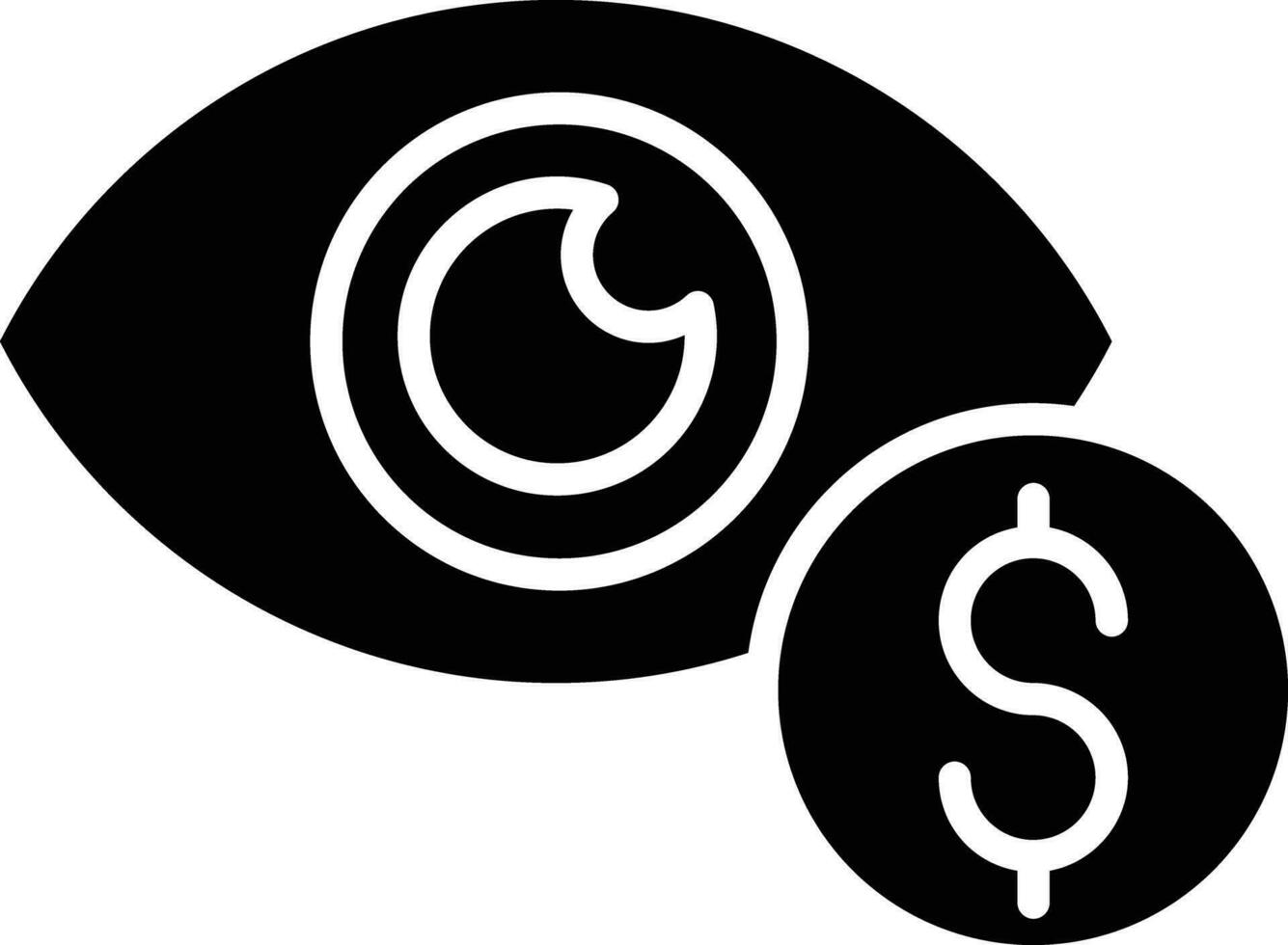Monitor wealth solid and glyph vector illustration