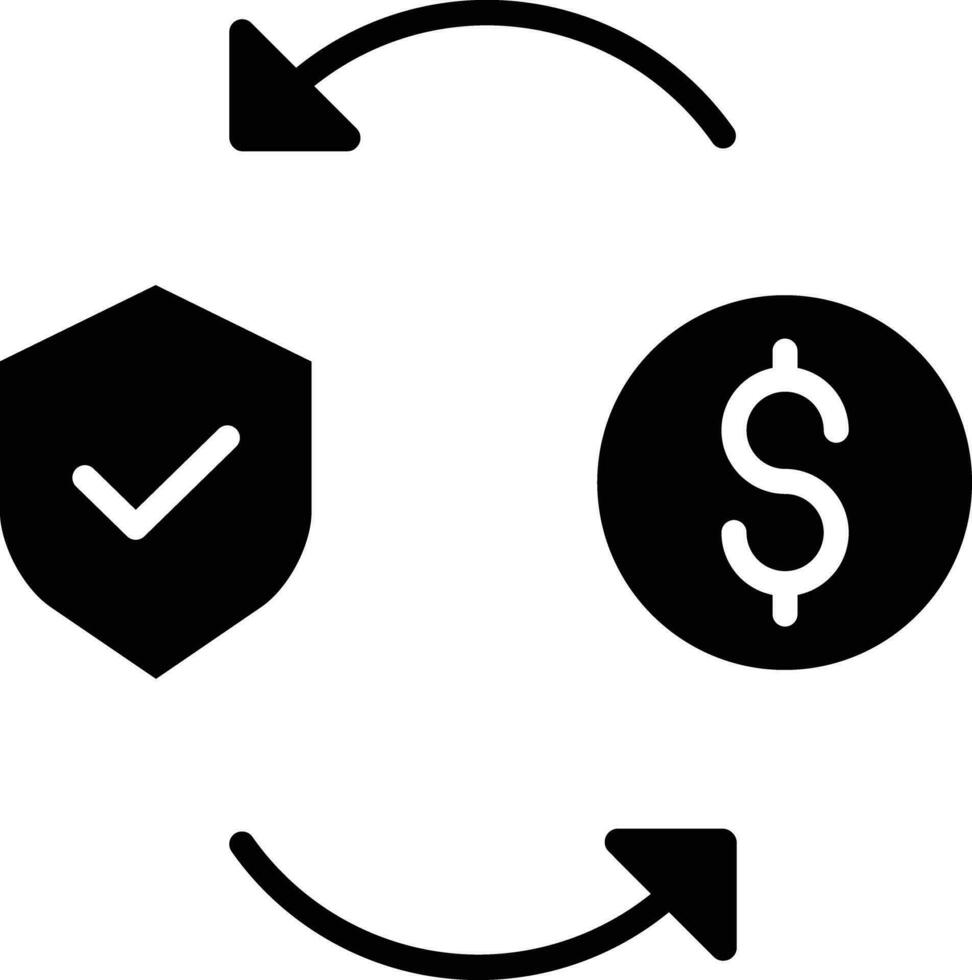 Funds protection solid and glyph vector illustration
