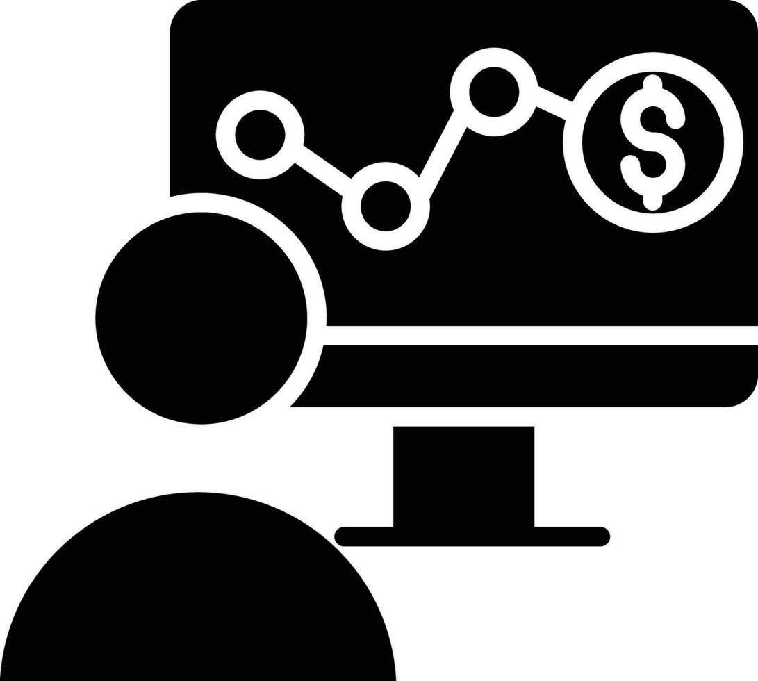 Stock market solid and glyph vector illustration