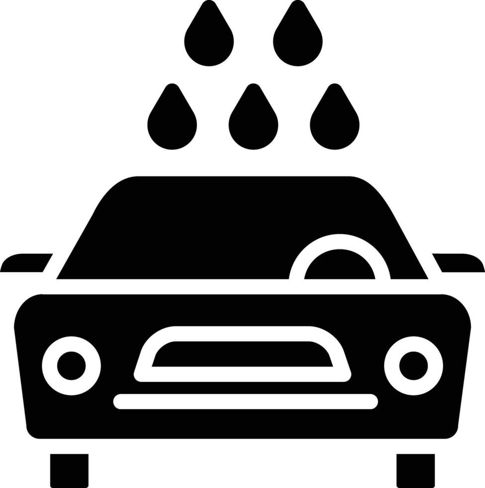 Car Cleaning solid and glyph vector illustration