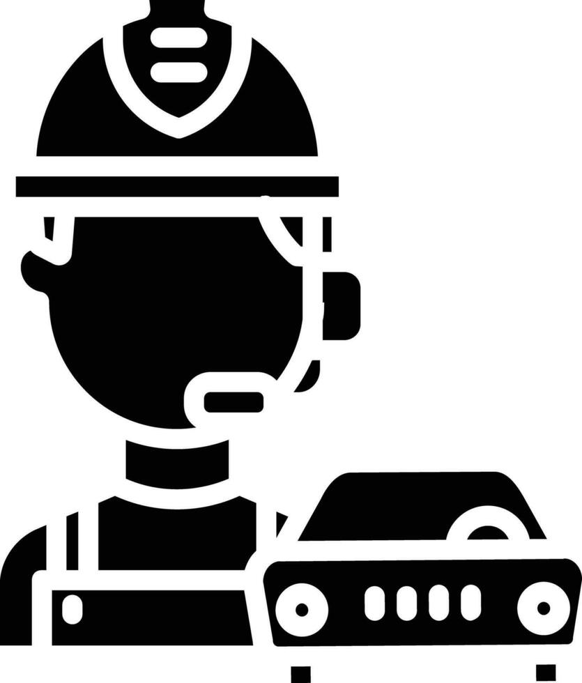 car mechanic female solid and glyph vector illustration