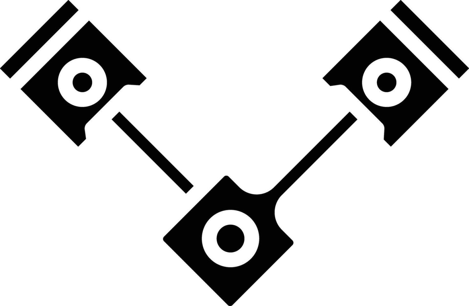 Car Piston solid and glyph vector illustration