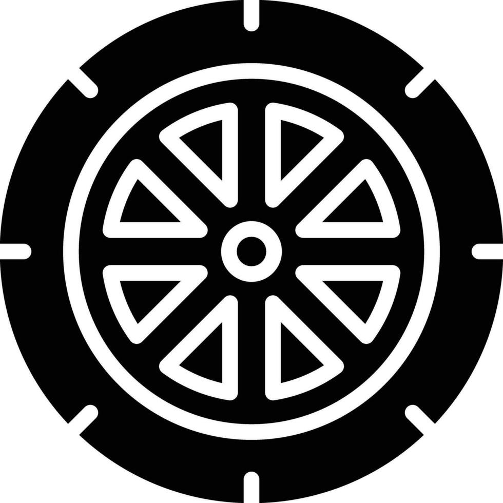 Car Wheel solid and glyph vector illustration