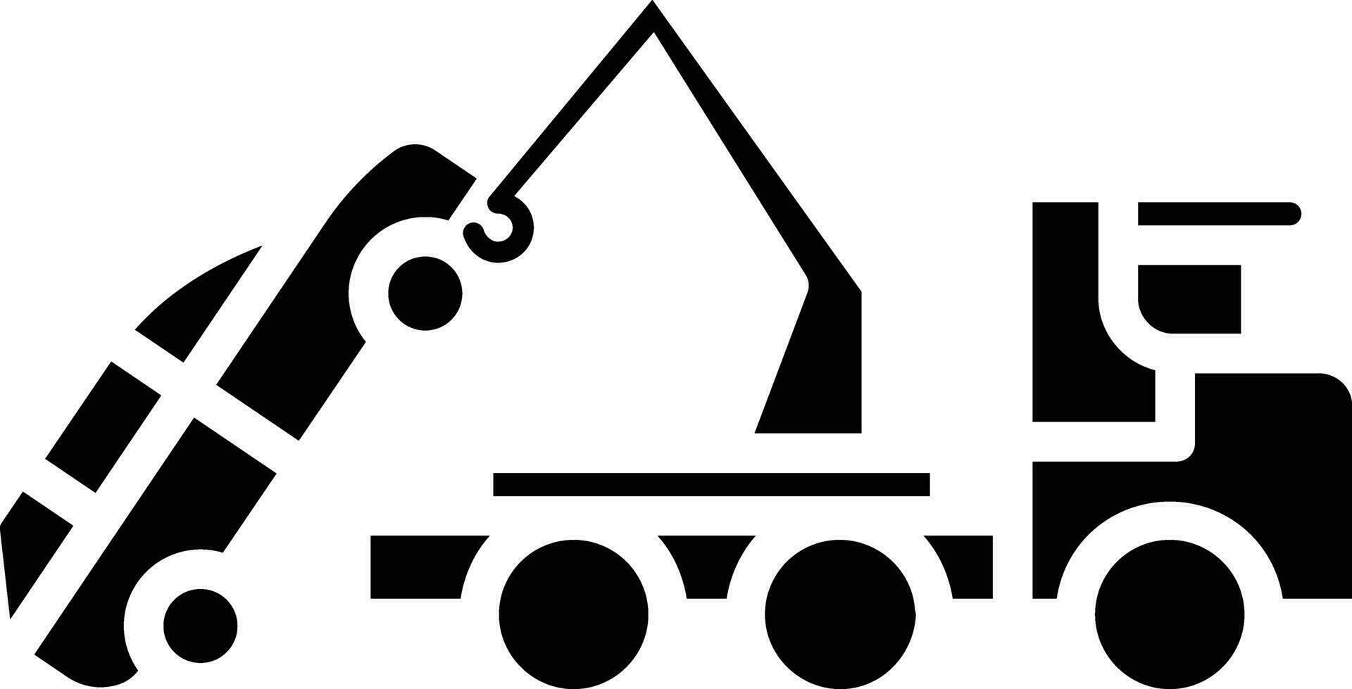 Car Tow Truck solid and glyph vector illustration