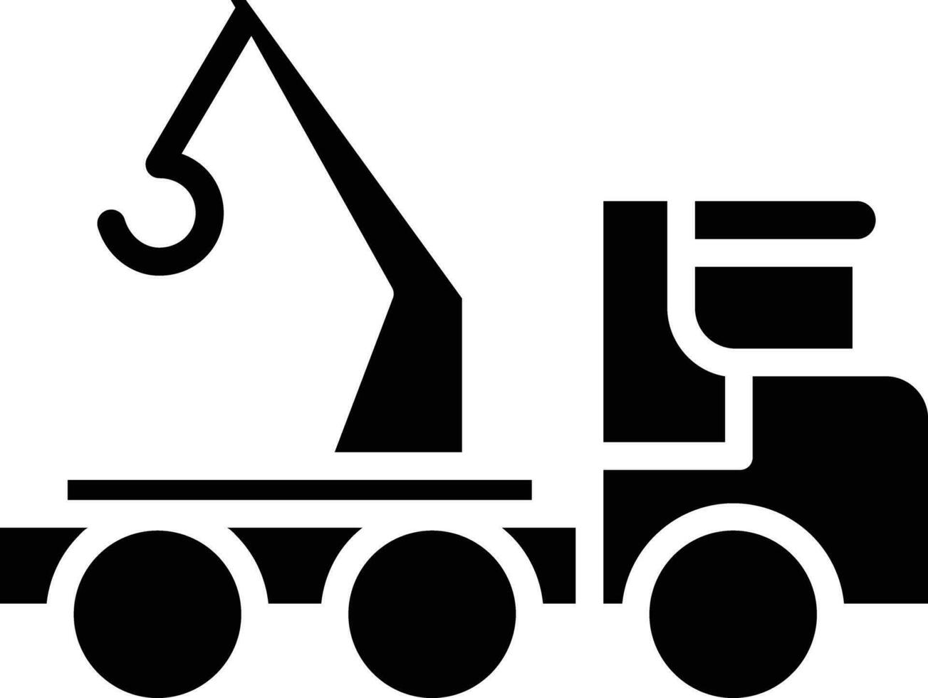 Tow Truck solid and glyph vector illustration