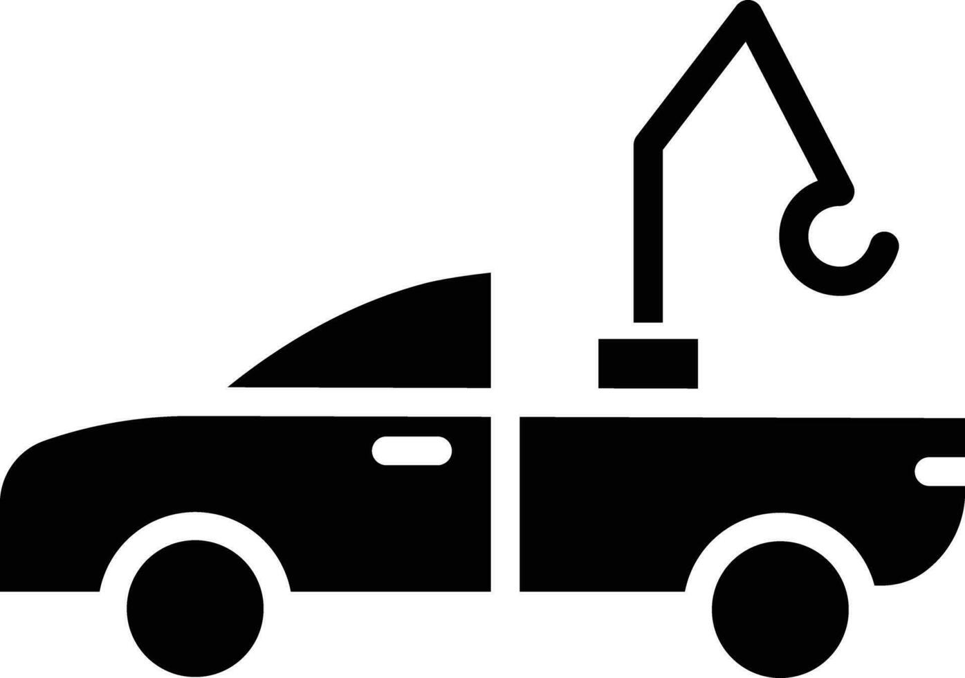 Mini Tow truck solid and glyph vector illustration