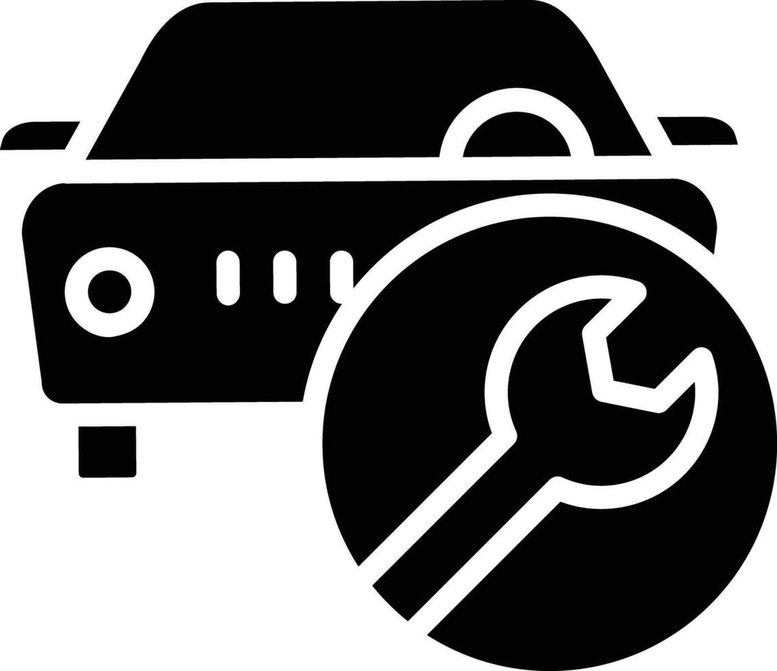 Car Mechanical Services solid and glyph vector illustration