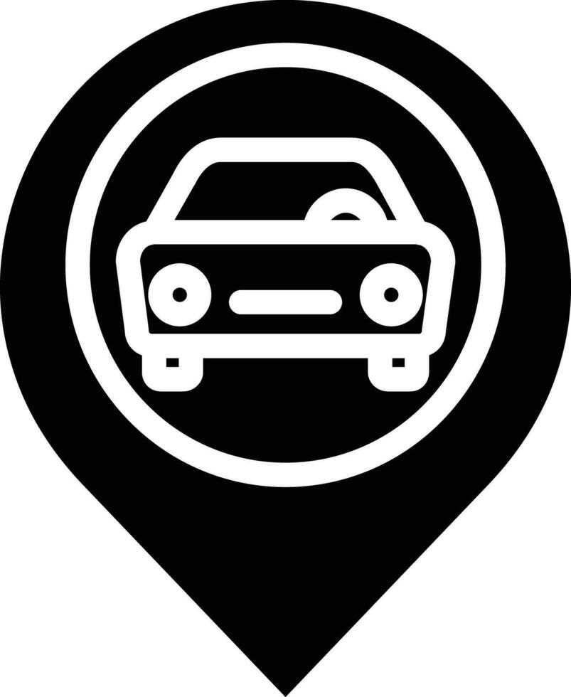 Car Service Map solid and glyph vector illustration