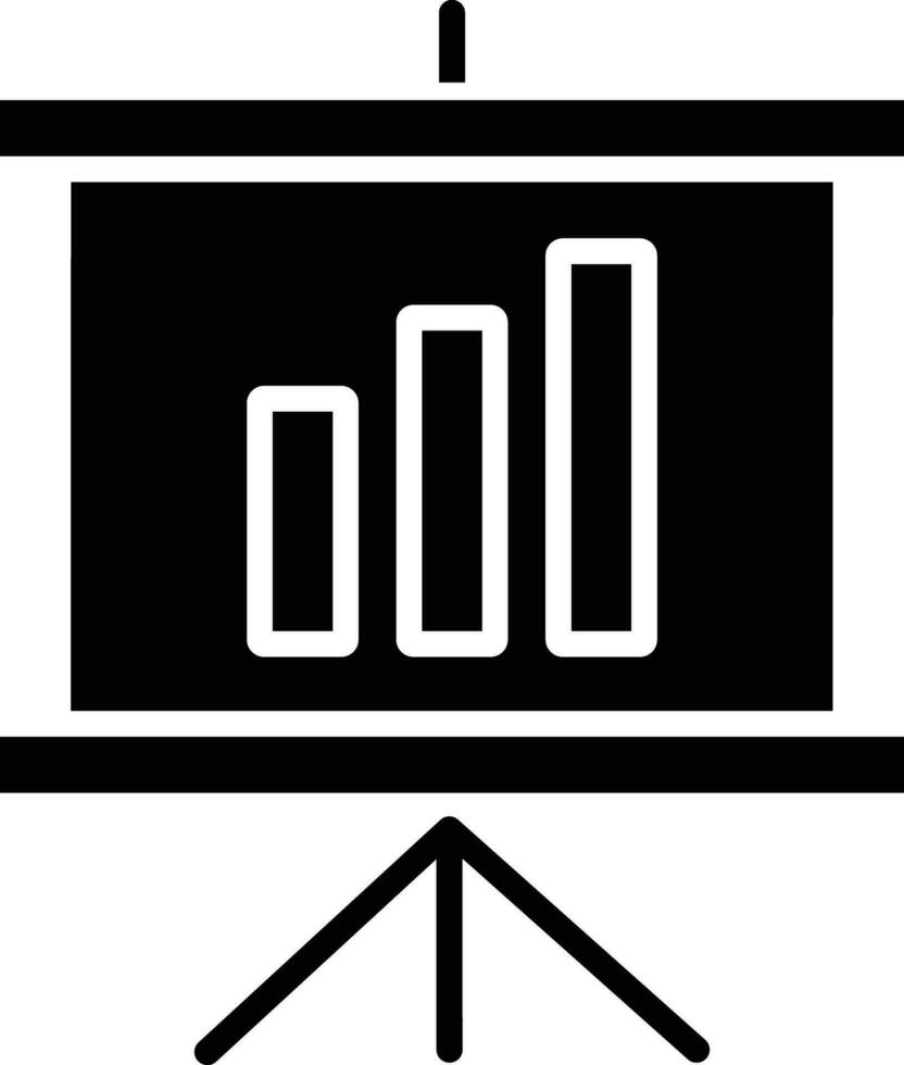 Chart Board solid and glyph vector illustration