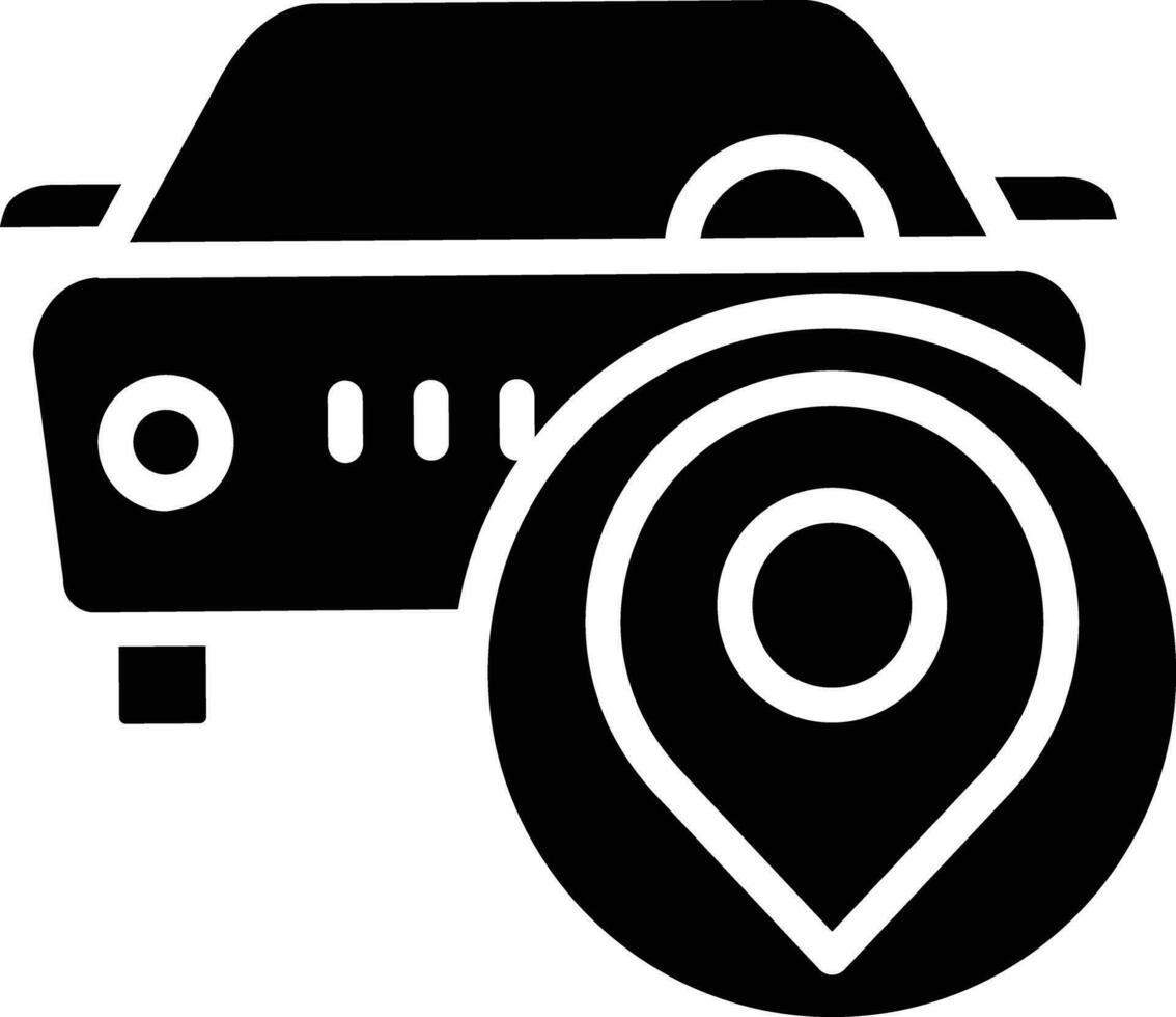 Car Repair Location solid and glyph vector illustration