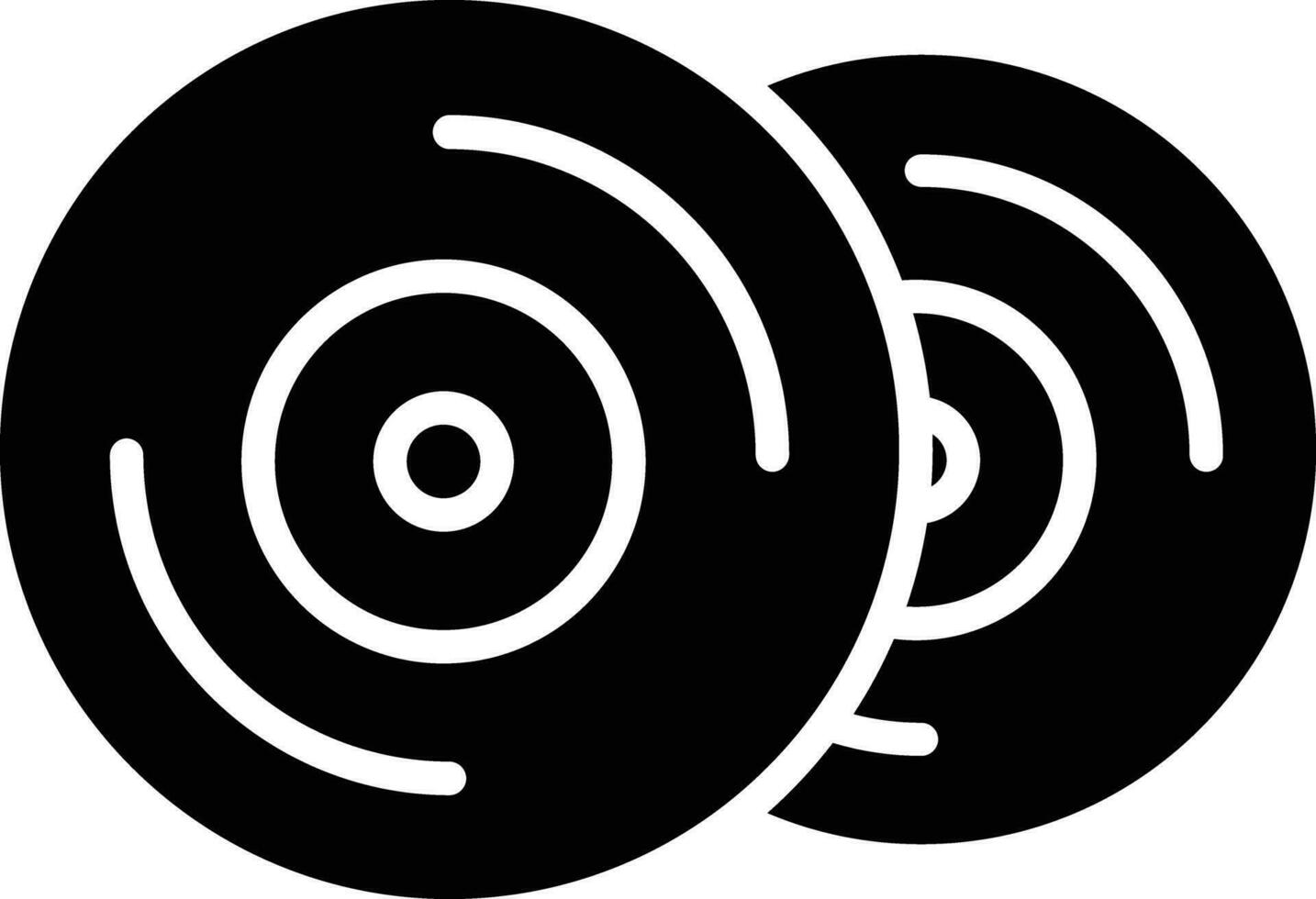 Compact discs solid and glyph vector illustration