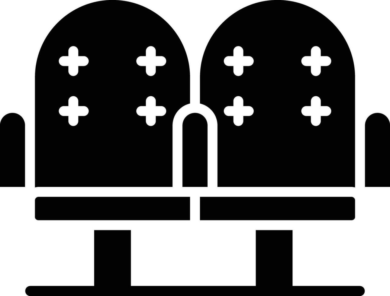 movie seats solid and glyph vector illustration