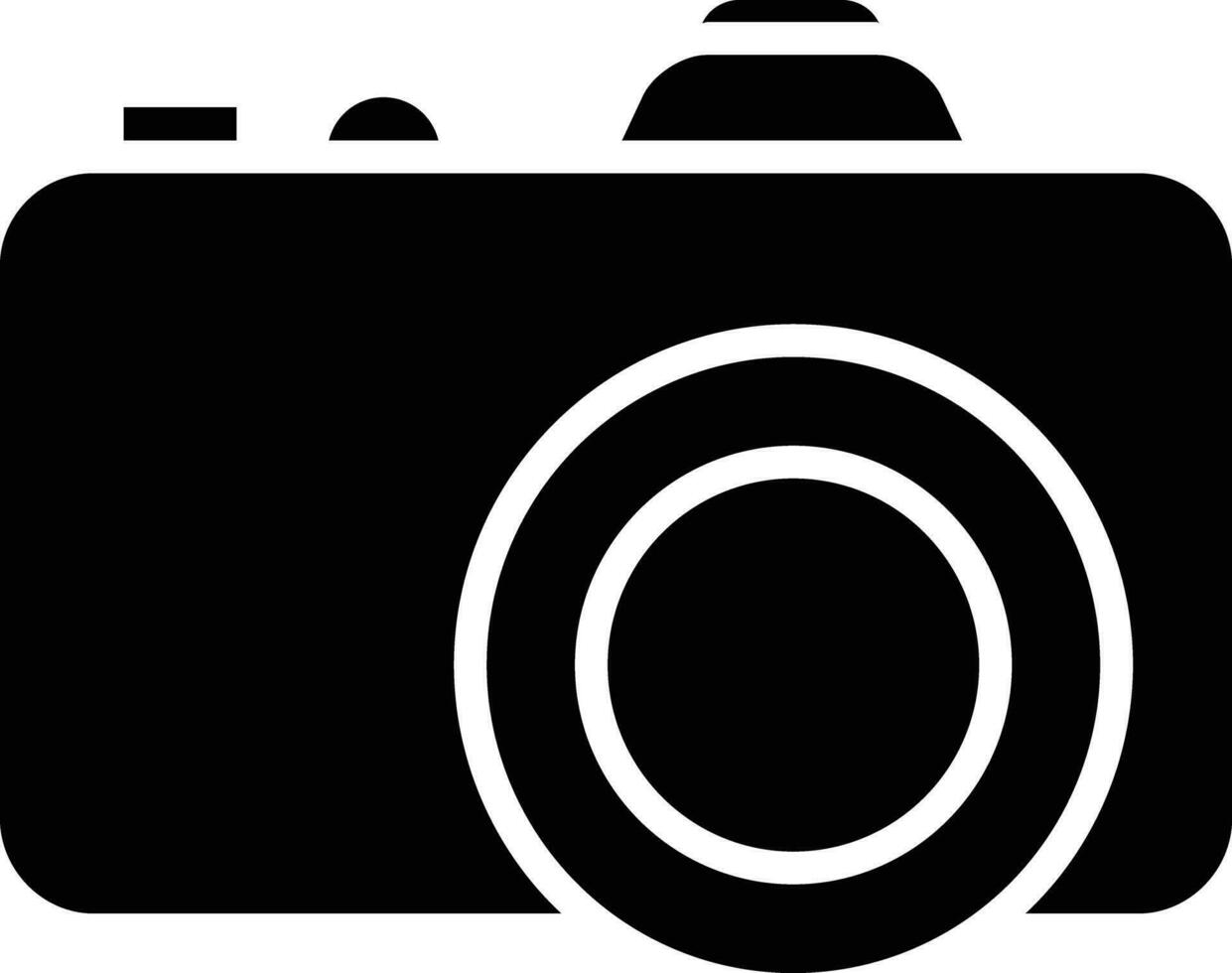 Camera solid and glyph vector illustration