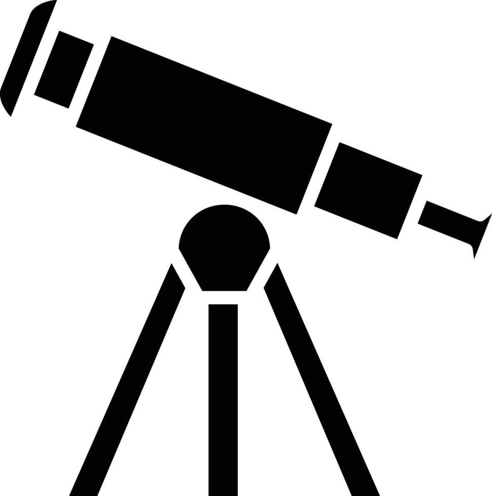 telescope solid and glyph vector illustration