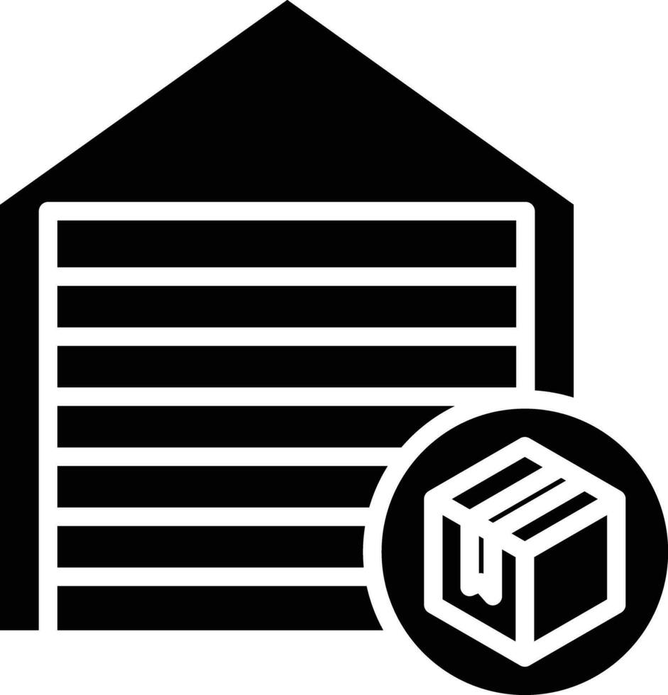 Storage house solid and glyph vector illustration