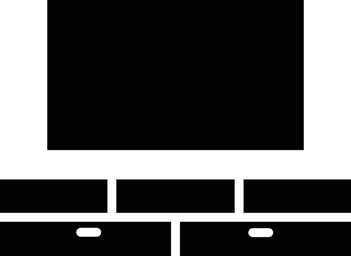 Tv Unit solid and glyph vector illustration