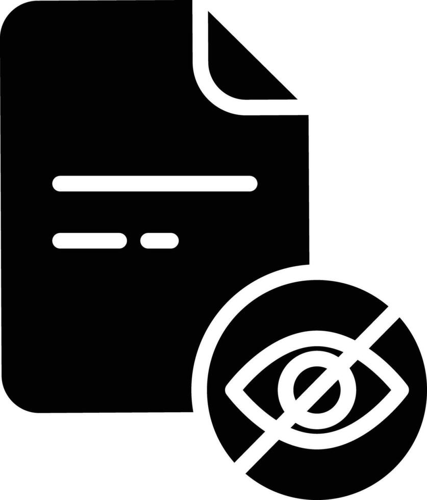 Hide Document solid and glyph vector illustration 36702967 Vector Art ...