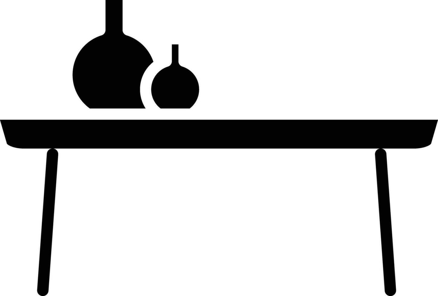 Table solid and glyph vector illustration
