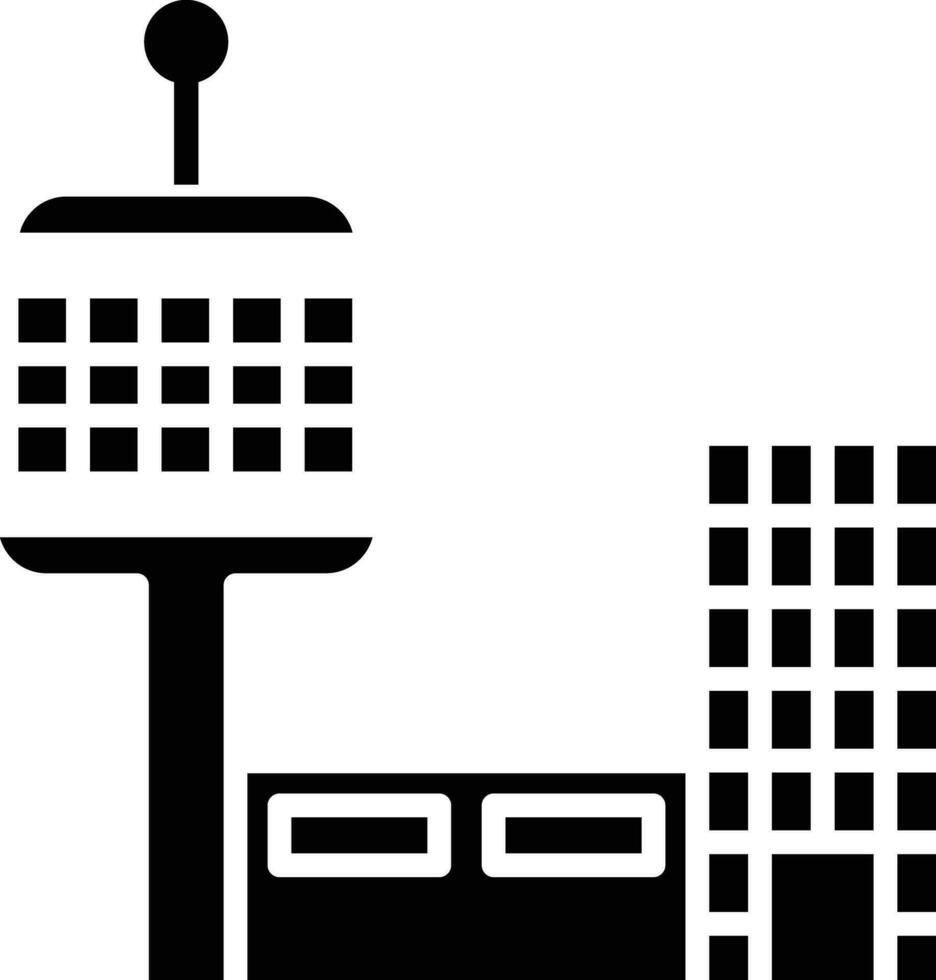 airport solid and glyph vector illustration