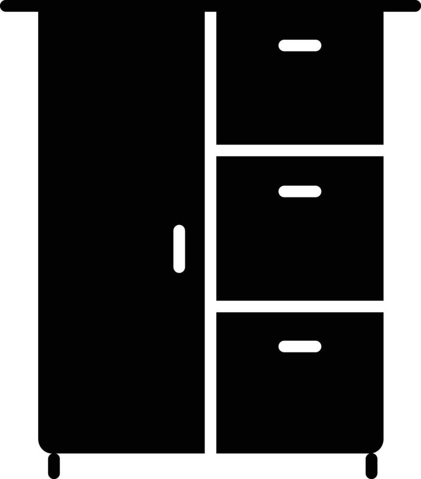 Wardrobe Interior solid and glyph vector illustration