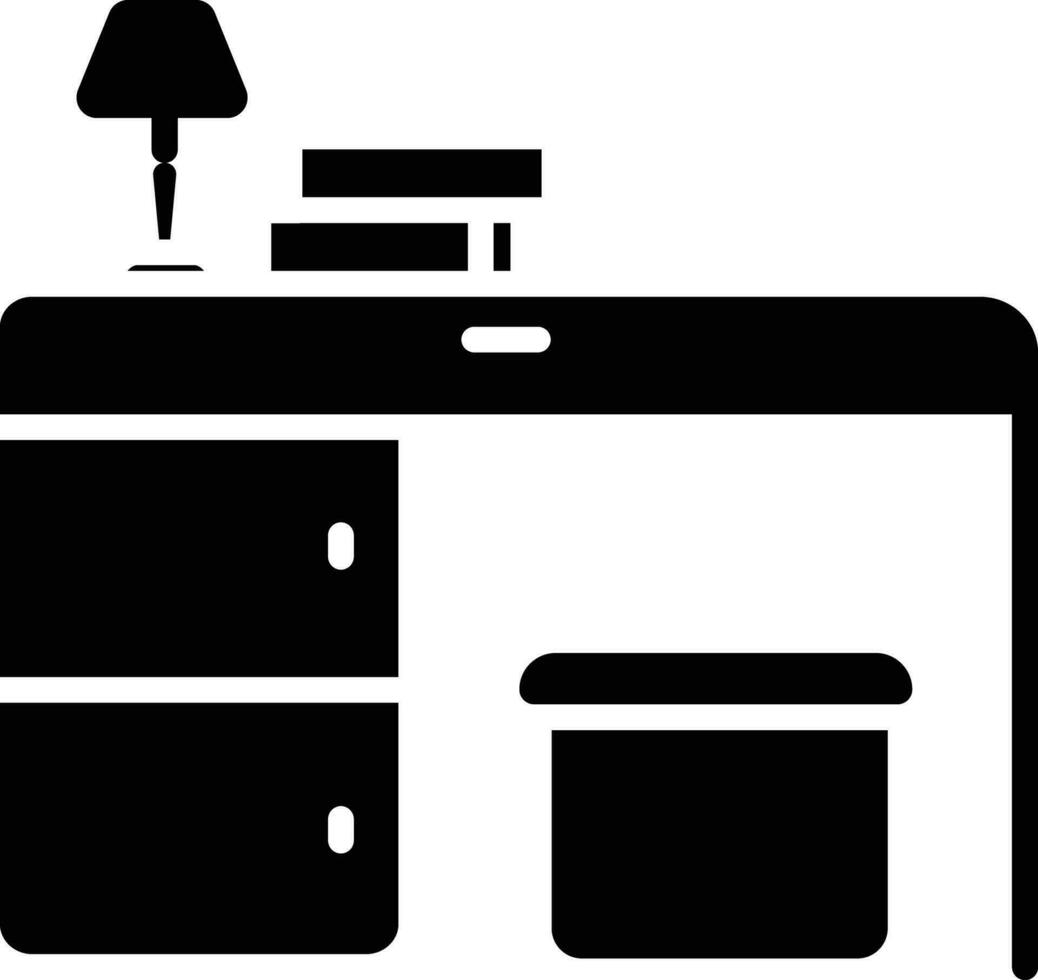 Study Table solid and glyph vector illustration