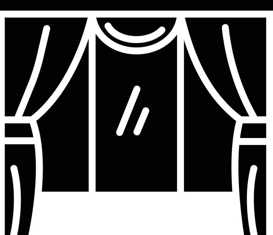 Window Curtains solid and glyph vector illustration