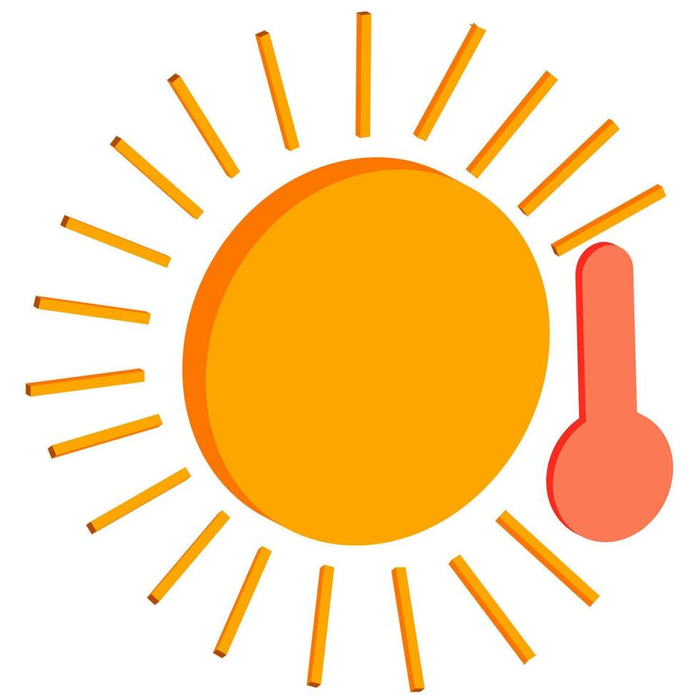 hot sunny weather isometric icon vector