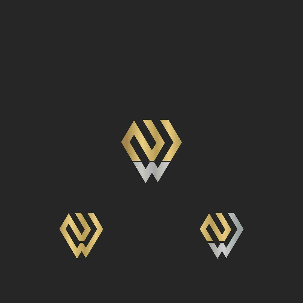 alfabeto letras iniciales monograma logo wz, zw, z y w vector